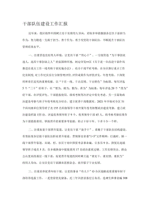 干部队伍建设工作汇报.docx