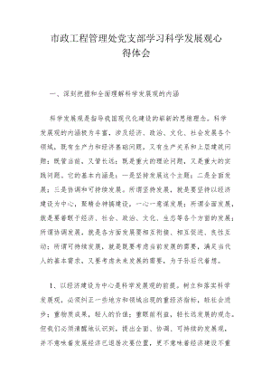 市政工程管理处党支部学习科学发展观心得体会.docx