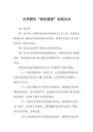 大学新生“绿色通道”实施办法.docx