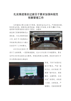 扎实推进落实过紧日子要求 加强和规范.docx