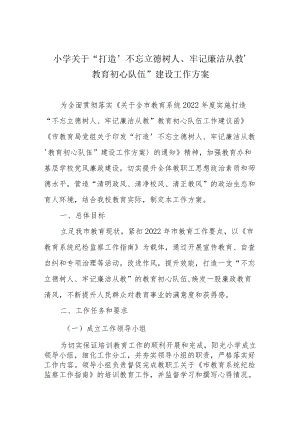 小学关于“打造‘不忘立德树人、牢记廉洁从教’教育初心队伍”建设工作方案.docx