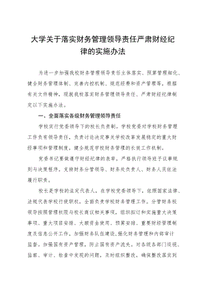 大学关于落实财务管理领导责任严肃财经纪律的实施办法.docx