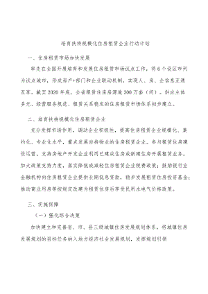 培育扶持规模化住房租赁企业行动计划.docx