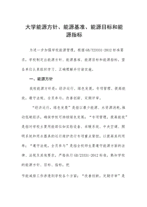 大学能源方针、能源基准、能源目标和能源指标.docx