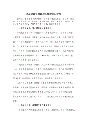 基层党建带团建改革经验交流材料.docx