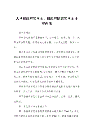 大学省政府奖学金、省政府励志奖学金评审办法.docx