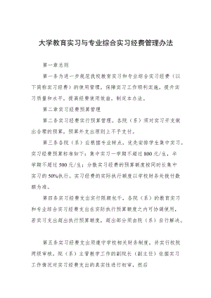 大学教育实习与专业综合实习经费管理办法.docx