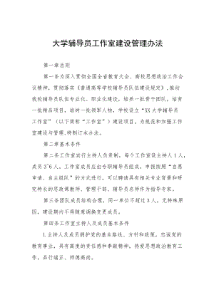 大学辅导员工作室建设管理办法.docx