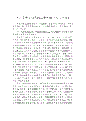 学习宣传贯彻党的二十大精神的工作方案.docx