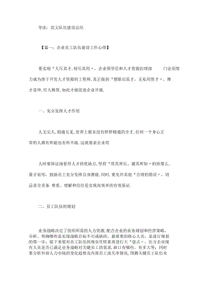 队伍建设总结.docx