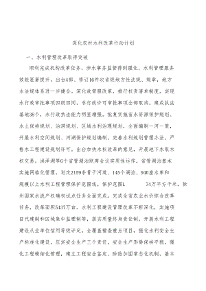 深化农村水利改革行动计划.docx