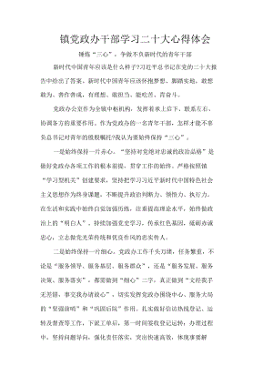 镇党政办干部学习二十大心得体会.docx