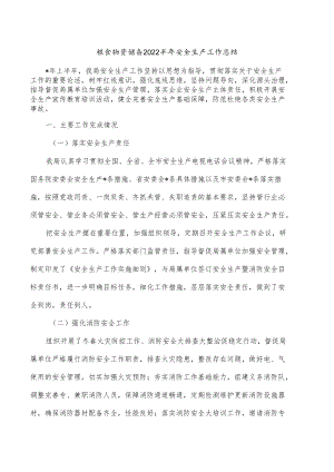 粮食物资储备2022半年安全生产工作总结.docx