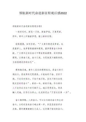 领航新时代奋进新征程观后感2022.docx