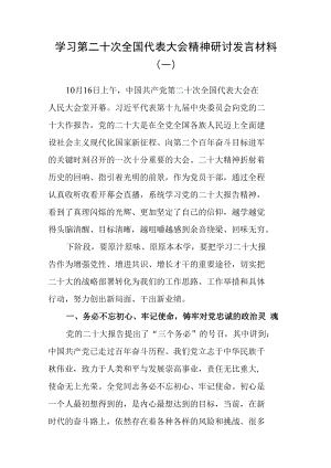 （2篇）学习第二十次全国代表大会精神研讨发言材料.docx