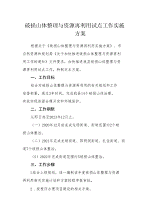 破损山体整理与资源再利用试点工作实施方案.docx