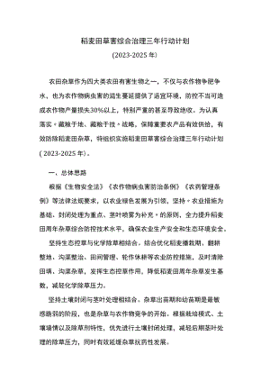 稻麦田草害综合治理三年行动计划.docx