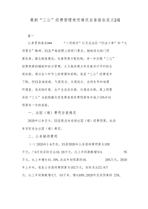 最新“三公”经费管理使用情况自查报告范文2篇.docx