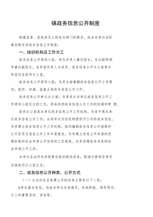 镇政务信息公开制度.docx