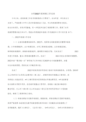 水利2022年度档案工作总结.docx
