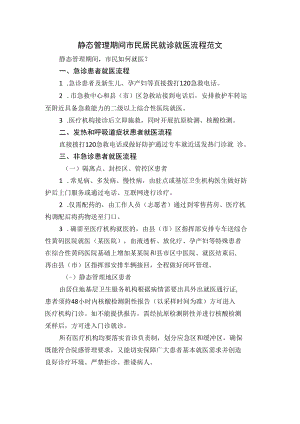 静态管理期间市民居民就诊就医流程范文.docx