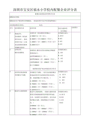 深圳市宝安区福永小学校内配餐企业评分表.docx