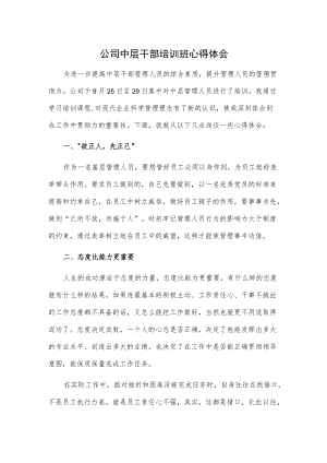 公司中层干部培训班心得体会.docx