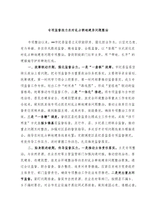 【经验总结】专项监督助力农村乱占耕地建房问题整治.docx