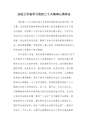 法院工作者学习党的二十次大会精神心得体会.docx