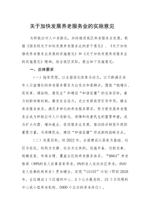 关于加快发展养老服务业的实施意见.docx