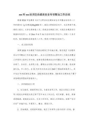 xxx市xxx经济区自建房安全专项整治工作总结.docx