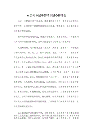 xx公司中层干部培训班心得体会.docx