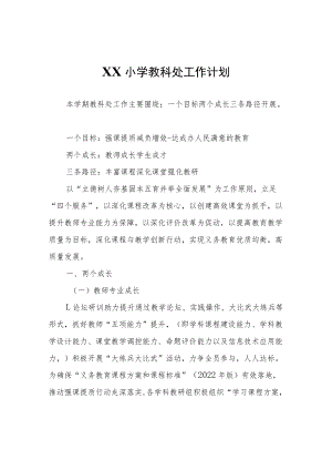 XX小学教科处工作计划.docx
