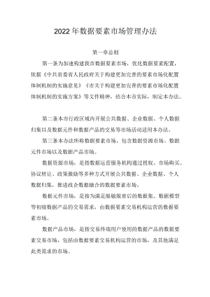 2022年数据要素市场管理办法.docx