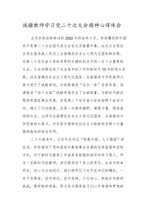 援疆教师学习党的第二十次大会精神心得体会范文十.docx