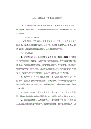 中共宁强县委党校教教师培训制度.docx