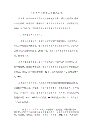 县民办学校党建工作情况汇报.docx