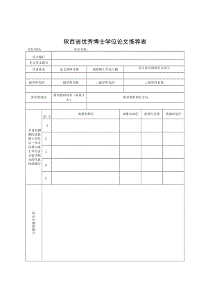 陕西省优秀博士学位论文推荐表.docx
