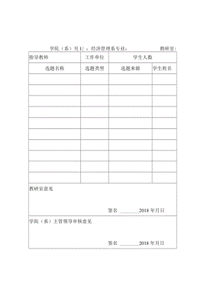 运城学院本科生毕业论文设计选题申报表.docx