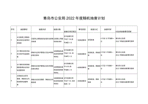 青岛市公安局2022年度随机抽查计划.docx