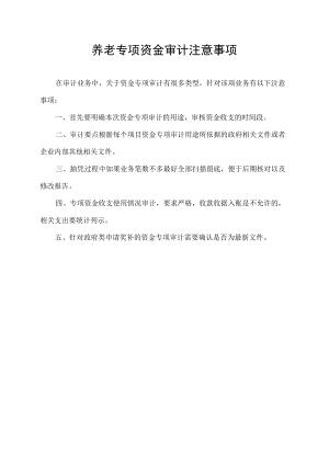 养老专项资金审计注意事项.docx
