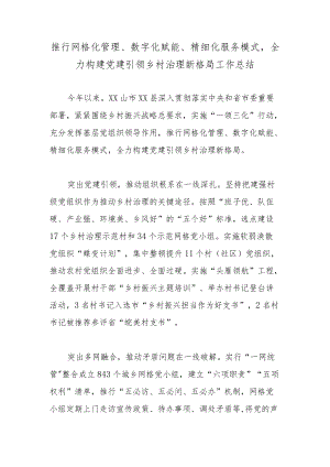 推行网格化管理、数字化赋能、精细化服务模式全力构建党建引领乡村治理新格局工作总结.docx