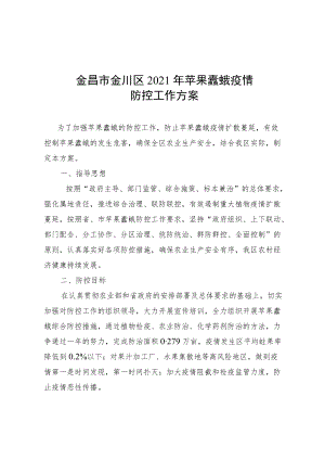 金昌市金川区2021年苹果蠹蛾疫情防控工作方案.docx
