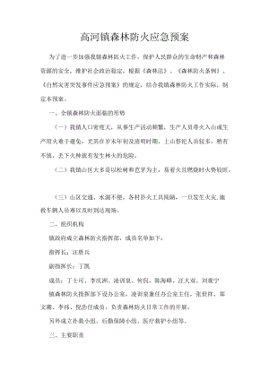 高河镇森林防火应急预案.docx