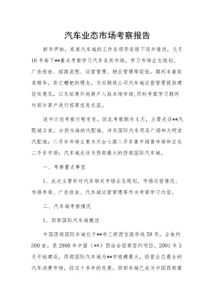 汽车业态市场考察报告.docx