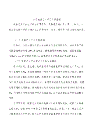 山西碳基芯片项目背景分析.docx