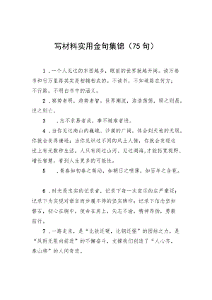 写材料实用金句集锦（75句）.docx