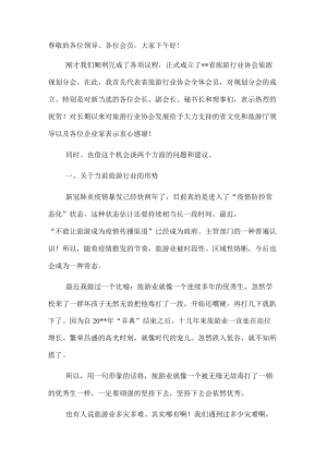 会长在旅游规划分会成立大会上的讲话.docx