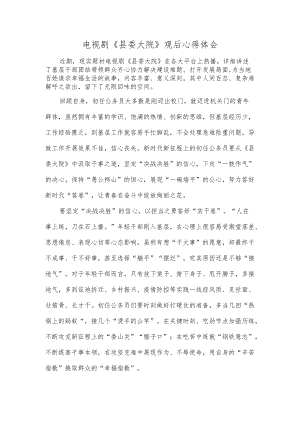电视剧《县委大院》观后心得体会.docx