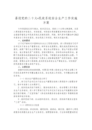 喜迎党的二十大·民政系统安全生产工作实施方案.docx